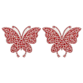 Miniatyrbild 1 av 5: Kristallfjärilssticker Glänsande Självhäftande Hot Rhinestone för Dekoration Kläder Bil Dator Röd