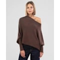 Miniatyrbilde 4 av 5: Asymmetrisk drapert genser, en genser så myk som skyene, dame langermet slouch batwing ensfarget myk strikket genser White