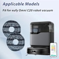 Miniatyrbillede 2 af 5: 8 stk. Vaskbare og Genanvendelige Bløde Moppepuder til Omni C20 Robotstøvsuger Moppeklud