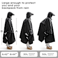Pikkukuva 4 / 4: Sotilastyylinen Poncho Monikäyttöinen Rip Stop Sadeponcho Hupullinen Vedenpitävä Sadetakki Ulkoiluun (1 kpl) dark brown