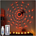 Miniatyrbilde 1 av 5: Halloween Edderkoppnett Lys USB 8 Moduser Edderkoppnett Vegglamper for Skummel Halloween Dekor Girlander, C