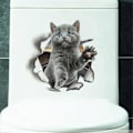 Miniatyrbilde 5 av 5: 3D Fantasifullt Designet Kattunge Veggklistremerker Baderom Toalettlokk Dekor