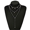 Miniatyrbillede 3 af 4: Multi Layer Dame Måne Rhinestone Vedhæng Clavicle Kæde Choker Halskæde Smykker TSUNDEAU