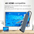 Miniatyrbild 2 av 5: Dockningsstation 5-i-1 Höghastighets Multifunktionell Drivrutinsfri Dataöverföring 5Gbps USB-C Hub Typ-C till HDMI-kompatibel Adapter Kompatibel iPad Pro