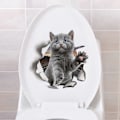 Miniatyrbilde 3 av 5: 3D Fantasifullt Designet Kattunge Veggklistremerker Baderom Toalettlokk Dekor