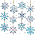 Miniatyrbilde 2 av 4: 1 Sett Snøfnugg Anheng Diamantmaling Nøkkelring 5D Nøkkelringer Full Drill Lage Kunst Nøkkelringer Anheng DIY Rhinestone Tilbehør