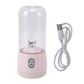 Miniatyrbilde 1 av 5: Bærbar Blender USB Oppladbar 6 Blader Mini Juicer Kopp Fruktpresse for Reise Sport Kjøkken 410ml Rosa