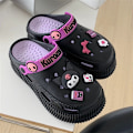 Miniatyrbild 1 av 5: Söta Sommar Kawaii Mode Tofflor Y2K Plattor Höjande Sandaler Flickor Födelsedagspresent 2023 Nya black purple 5