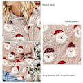 Miniatyrbillede 4 af 4: Dame Julemands Strikket Sweater Rund Hals Langærmet Sjov Pullover til Efterår Vinter Pink M