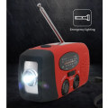 Miniatyrbild 5 av 5: Multifunktionell Solradio Handdriven Vevradio/Nödradi och Powerbank med Tändstift och Solladdare - 2000Ah red