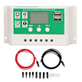 Miniatyrbild 1 av 5: PWM Solarladdningsregulator Automatisk Identifiering Dubbla USB-Portar Solcellsladdare med PV-Kabel för Hem 24V 12V 10A
