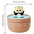 Miniatyrbilde 3 av 5: 60 Min. Mekanisk Kjøkkentimer Panda Baderom Manuell Timer Matlaging Baking Timer Barn Brun