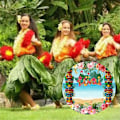 Pikkukuva 5 / 5: 100 cm halkaisijaltaan oleva havaijilainen rullalautailu rantajuhlatarvikkeet pyöreä verho taustakangas valokuvaus rekvisiitta, H
