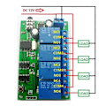 Miniatyrbild 3 av 5: AD22B04 4-kanalsrelä DTMF-tonsignaldekoder Fjärrkontrollrelämodul 12V DC för PLC Smart Home