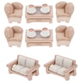 Pikkukuva 1 / 5: 2 Set Miniatyyri Sohva Lelu Miniatyyri Koriste Pieni Talo Sohva Teepöytä Sohvamalli Pieni Sohva Lelu