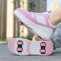 Miniatyrbild 3 av 7: Rullskridskoskor Barn Sneakers med Hjul Barn Rullskridskor Mode Utomhussportskor Flickor Pojkar white pink 37