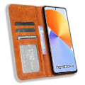 Pikkukuva 2 / 5: Infinix Note 30 Pro 4G X678B -puhelimelle magneettinen PU-nahkakotelo, kääntyvä jalusta, lompakkokotelo Brown
