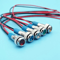 Miniatyrbillede 5 af 5: 20 stk. 6 mm metal LED-advarselsindikatorlys Signallampe Pilot Onboard Display-lys med ledning 3V blå