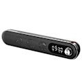 Pikkukuva 1 / 5: Langaton USB Pöytä Bluetooth Kaiutin Soundbar Yövalolla Herätyskello FM Lämpötila PC TV Tietokone Kotiin, Musta