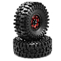 Miniatyrbild 1 av 5: 120mm Metall 1.9 Tum Beadlock Fälg Gummidäck Set för 1/10 RC Crawler Bil TRX4 D90 Axial SCX10 II III, A