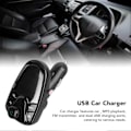 Miniatyrbillede 5 af 5: USB Biloplader Stor Skærm Dobbelt USB-Port Hurtig Opladning Håndfri Opkald FM-Transmitter Bluetooth MP3