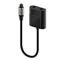 Miniatyrbilde 5 av 5: Optisk Fiberkabel Splitter 2 i 1 Toslink Konverter for HDTV DVD Digital TV Lydplanke Forsterker, Lys Farge Port