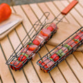 Miniatyrbillede 1 af 5: Grillkurv i rustfrit stål med træhåndtag, BBQ Grill Clip, Grillrist, Jern Grill