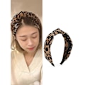 Miniatyrbild 3 av 5: Leopardmönstrat Hårband för Kvinnor Flickor - Breda Randiga Knutna Rosett Hårband Present Style 3