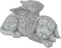 Hund Engel Kjæledyr Minne Grav Markør Statue, Polyresin, Stein Finish 1 stk, Grå)