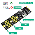 Miniatyrbillede 3 af 5: NGFF(M.2) Key B+M /B til SATA 2.5 Tommer Adapter