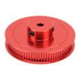 Miniatyrbillede 5 af 5: Synkront Hjul 80T 5mm GT2 Tandremsskive Legeret Stål til 3D Printer CNC Drejebænk Rød