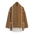 Miniatyrbild 1 av 3: Mode Single-breasted Tassel Scarf Kavaj Fritids Tjock Långärmad Kavaj För Höst Vinter Cafe L
