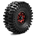Pikkukuva 5 / 5: 120mm Metallinen 1.9 Tuuman Beadlock-vanne Kumirengassarja 1/10 RC Crawler -auto TRX4 D90 Axial SCX10 II III, A