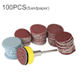 Miniatyrbild 1 av 5: 100 st 1-tums slipskivor + 1/8-tums skaftslipmaskin sandpapper poleringsplatta QinHai