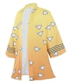 Miniatyrbild 5 av 5: Bästa Rabatt Anime Cosplay Kostym Demon Slayer Kimetsu No Yaiba Haori Kimono Agatsuma Zenitsu Kochou Shinobu Sommarjacka Skjorta Anime Kläder G 130