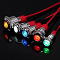 Miniatyrbillede 3 af 5: 20 stk. 6 mm metal LED-advarselsindikatorlys Signallampe Pilot Onboard Display-lys med ledning 3V blå