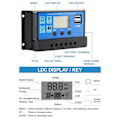 Pikkukuva 5 / 5: 12V 24V Aurinkolatauksen purkausohjain PWM LCD-näytöllä, kaksois-USB-ulostulo, säädin kotiin, teollisuuteen, autoon 10A