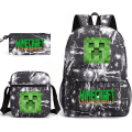 Miniatyrbild 1 av 5: MINECRAFT Ryggsäck Skolväska för Barn Pojkar Flickor Spel Tryckt Student Bokväska Skolmaterial Green