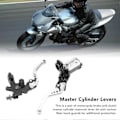 Miniatyrbild 4 av 5: 1 Par 7/8 tums Broms Huvudcylinder Spak Universal Motorcykel Styreskit med Behållare Kolfiber Handskydd Silver