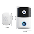 Miniatyrbillede 4 af 5: Trådløs Smart Dørklokke - Trådløs Dørklokke med Intercom Funktion - med Nattesyn - Dørklokke til Hjemmesikkerhed