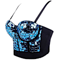 Miniatyrbild 3 av 5: Jumping Slim Camisling Laser Sequent Väst Musikfestival Damkläder Damkläder Exy Shine Bustier Crop Top, Bustier Crop Top blue 36B