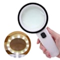 Miniatyrbillede 1 af 4: 10X Stor Dobbelt Lag Optisk Forstørrelsesglas med LED-lys 90mm Linse Smykke Forstørrelsesglas