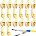 Miniatyrbillede 1 af 5: 20 stk. Piggyback spadestik, 3-vejs adapter dobbelt han til enkelt hun unisoleret messing hurtig elektrisk afbryder