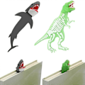 Pikkukuva 4 / 5: 2 kpl Valoisa dinosaurus kirjanmerkki Jättiläinen kirjanmerkki Hieno 3D sarjakuva eläin kirjanmerkki koulutarvikkeisiin