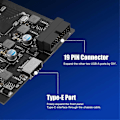 Pikkukuva 4 / 5: ULS-6210 6-Porttinen USB PCIe -kortti PCI Express -kortista Type C(2):een, USB Type-A(2) -laajennuskortti