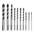 Miniatyrbild 1 av 5: Borrbits Cementerad Karbid Enkel Dubbel Spår Hålborrningsverktyg Set Kit för Kakel Glas 10st Set