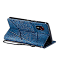 Miniatyrbillede 3 af 5: Til Samsung Galaxy Xcover 5 Wallet Case Linjer Præget PU Læder Telefon Bagcover Blue