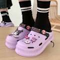 Miniatyrbild 4 av 5: Söta Sommar Kawaii Mode Tofflor Y2K Plattor Höjande Sandaler Flickor Födelsedagspresent 2023 Nya red white 5