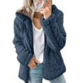 Miniatyrbild 1 av 2: Kvinnlig Teddybjörn Plush Kåpa Hoodie Fluffig Fleece Huvad Jacka Topp Vinter Varm Casual Ytterkläder Blue 3XL