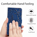 Miniatyrbilde 5 av 5: For Nokia C30 Sommerfugl Blomster Preging Pu Lær Telefon Shell, Fallsikker Mønster Preging Design Lommebok Stativ Veske Med Praktisk Stropp Blue